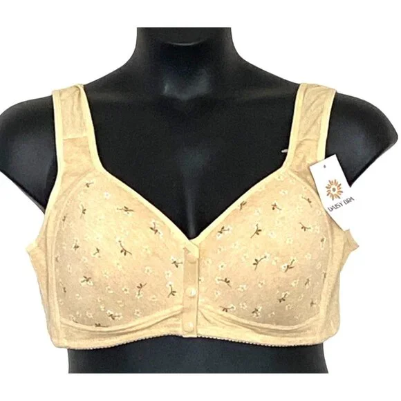 NEW Daisy Bra front snap front cotton plus size 3XL wireless bra - Picture 2 of 12